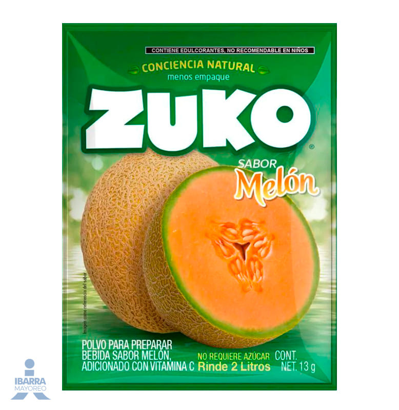 Bebida en Polvo Zuko Sabor Melón 13 g