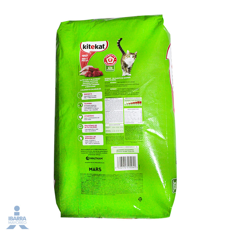 Alimento Kitekat Adulto Res y Pollo 12 kg
