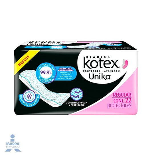Toalla Panty Protector Kotex Unika Regular 22 pzas.