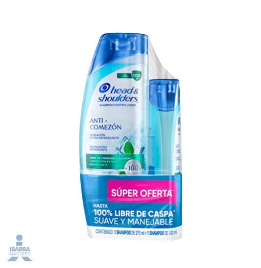 Shampoo Head & Shoulders Anti Comezón 375 ml + 180 ml