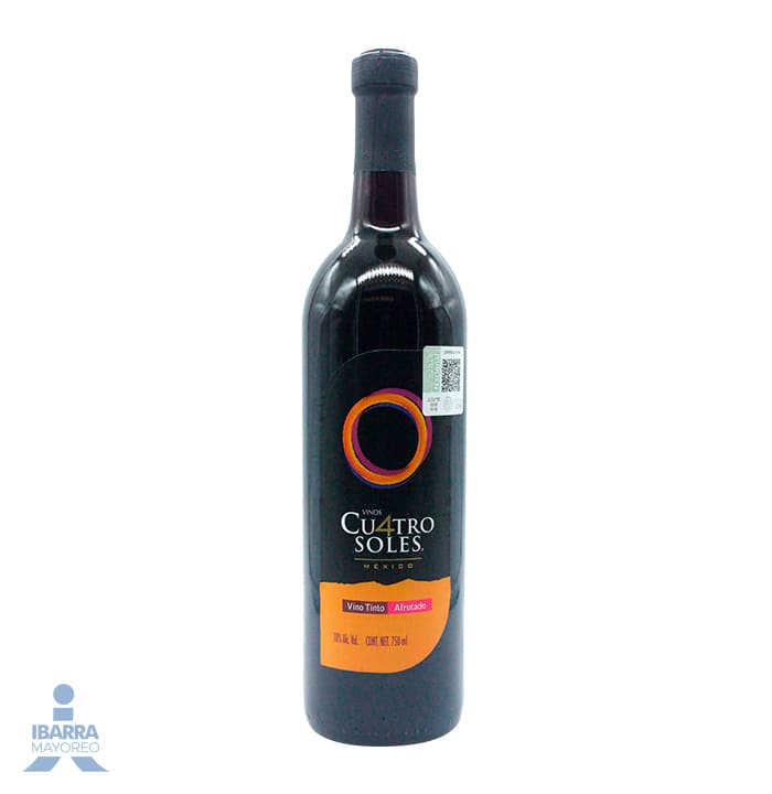 Vino Tinto Cuatro Soles Afrutado 750 ml