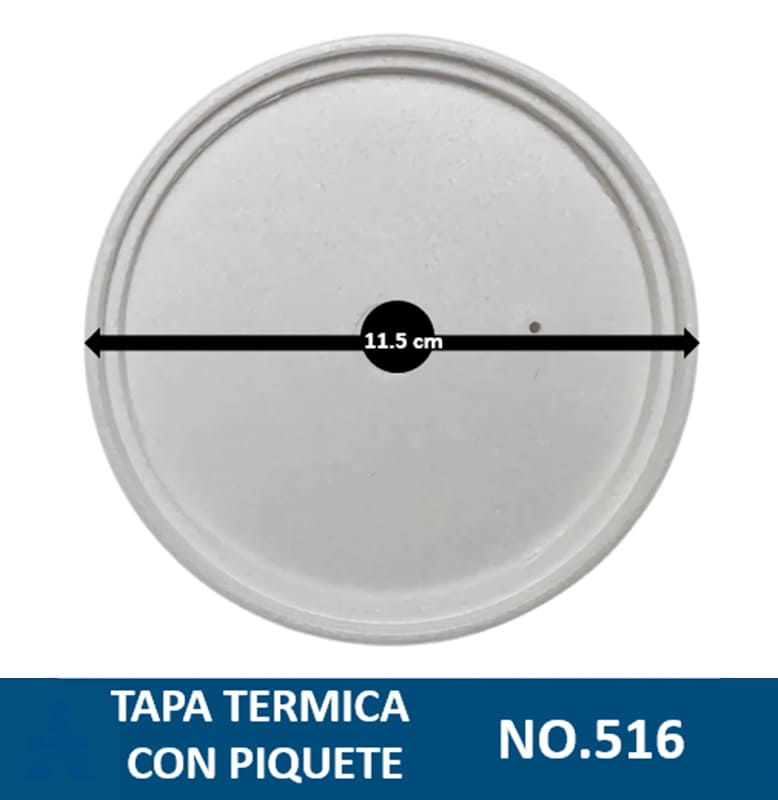 Tapa Térmica con Piquete no. 516 50 pzas.