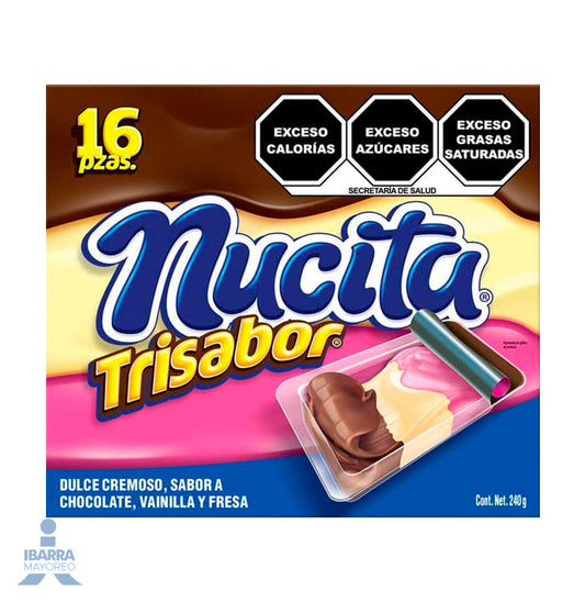 Dulce Cremoso Nucita Trisabor Napolitana 16 pzas.
