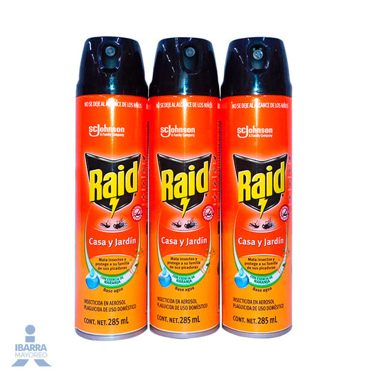 Insecticida Raid Casa y Jardín Naranja Aerosol 285 ml