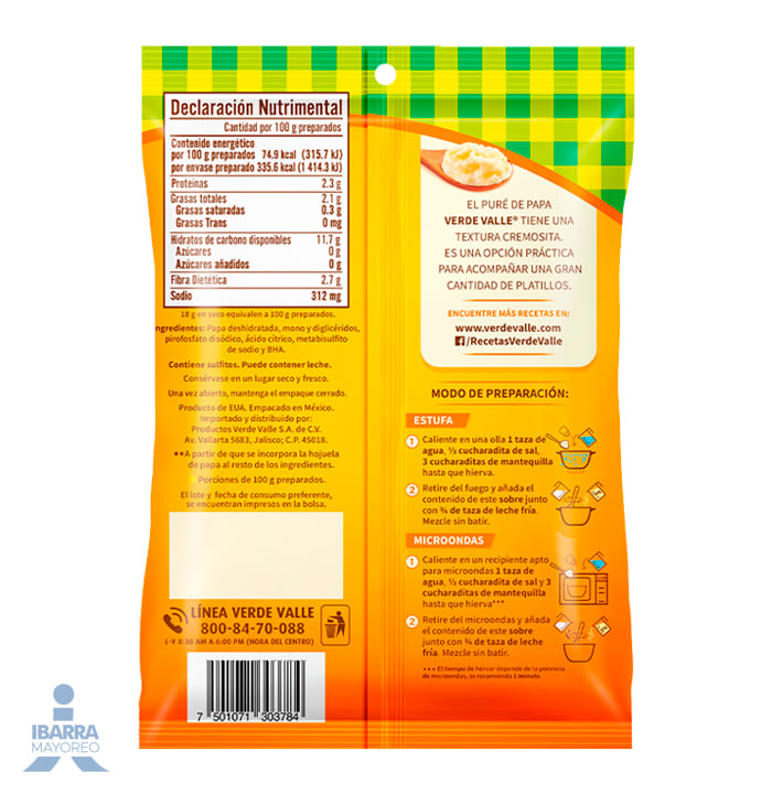Puré de Papa Verde Valle 80 g