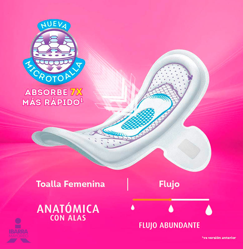 Toalla Sanitaria Kotex Anatómica con alas 10 pzas.