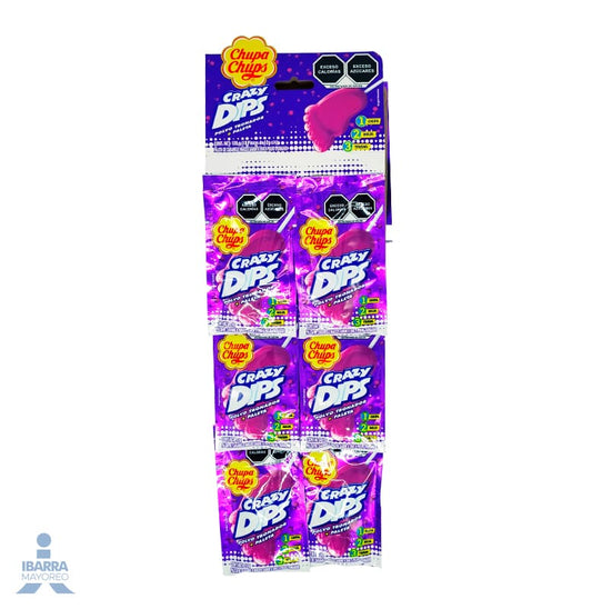 Paleta Chupa Chups Crazy Uva Tira 10 pzas.