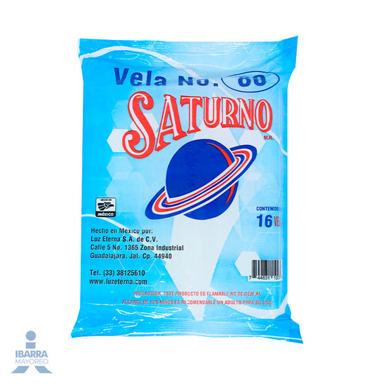 Vela Luz Eterna Saturno Bolsa 16 pzas.