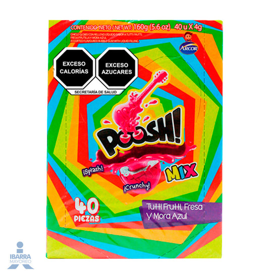 Goma de Mascar Arcor Poosh Mix 40 pzas.