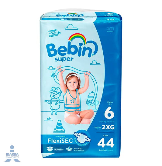 Pañal Bebin Súper XXG 40 pzas. + 4 gratis