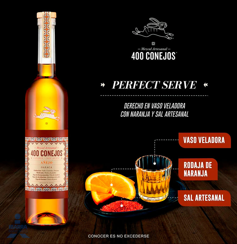 Mezcal 400 Conejos Añejo 750 ml