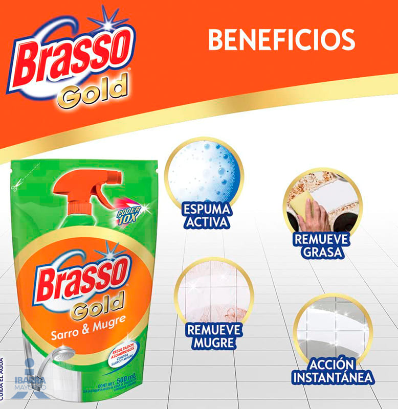 Limpiador Brasso Gold Sarro y Mugre Doy Pack 500 ml