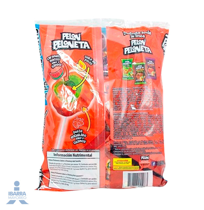 Paleta Pelón Peloneta Sabor Chamoy 18 pzas.