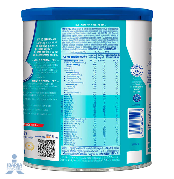 Fórmula Infantil NAN 3 OptiPro 360 g