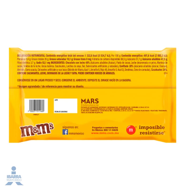 Cacahuate M&M Cubierto de Chocolate con Leche 6/44.3 g