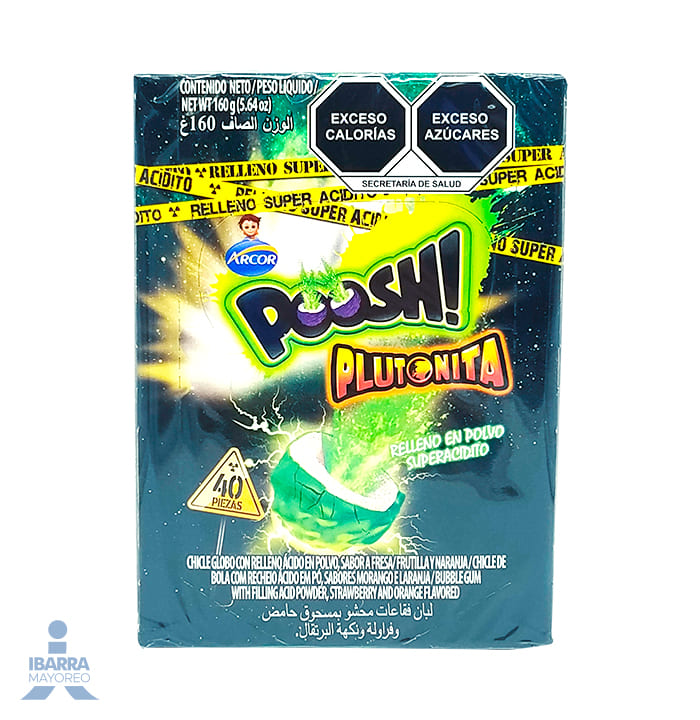 Goma de Mascar Arcor Poosh Plutonita 40 pzas.