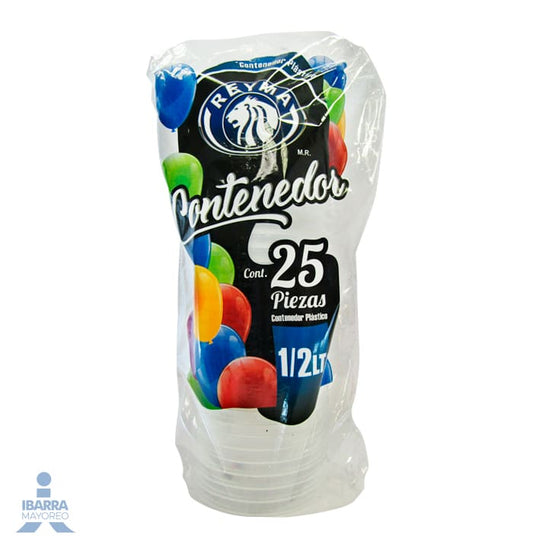Envase Plástico Reyma 1/2 L 25 pzas.