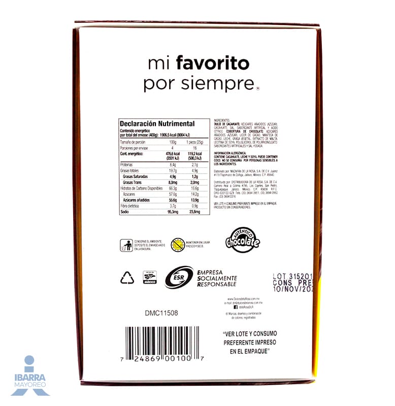 Mazapán de la Rosa con Chocolate 16/25 g