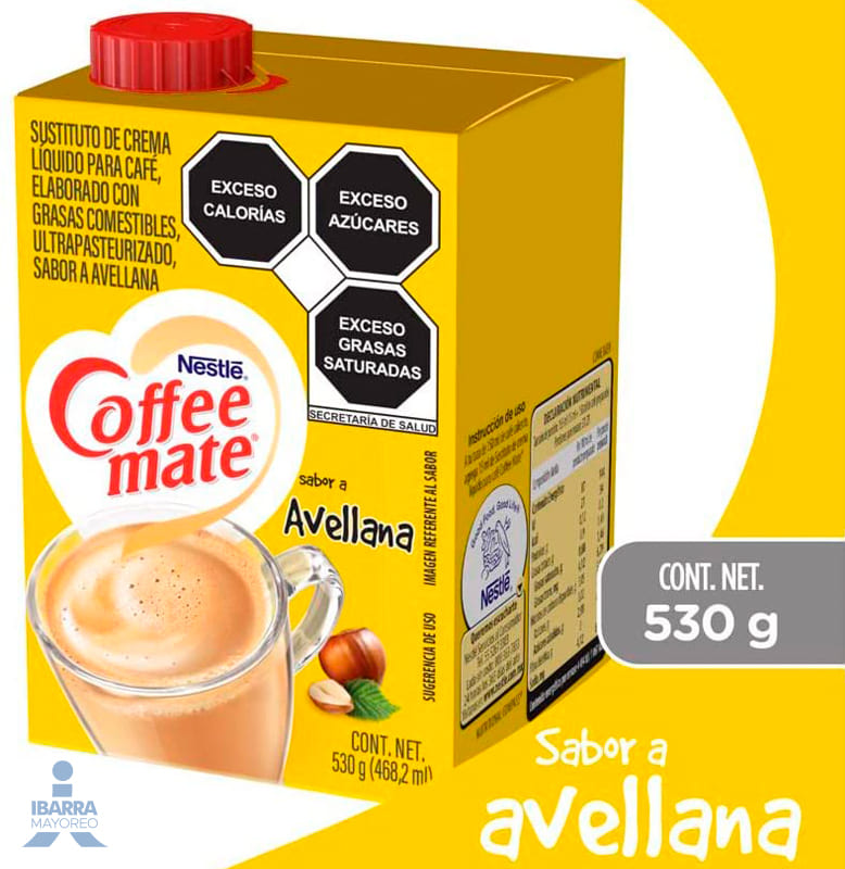 Sustituto de Crema Coffee Mate Avellana Líquido 530 g