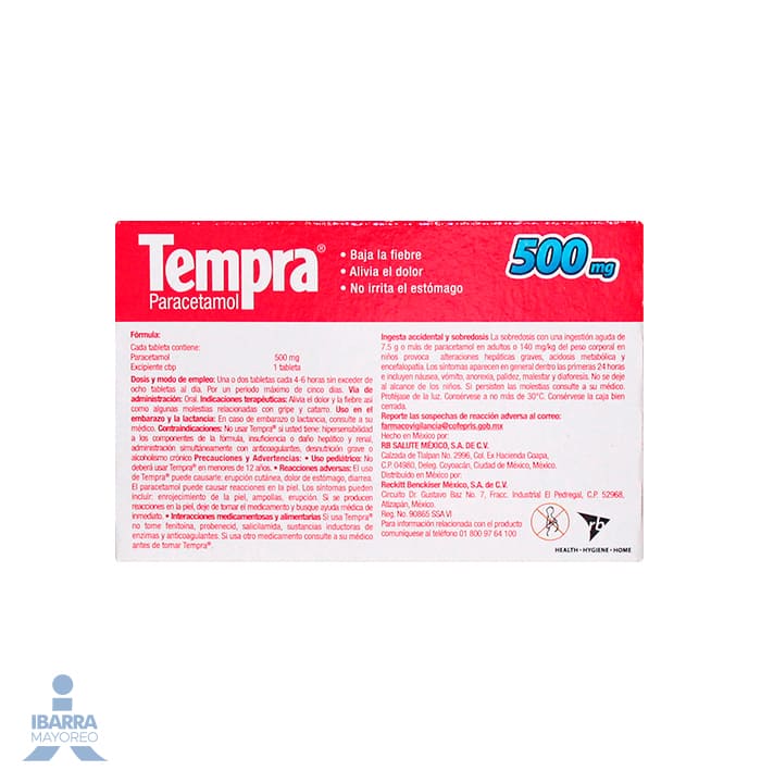 Tempra 500 mg Tabletas 20 pzas.