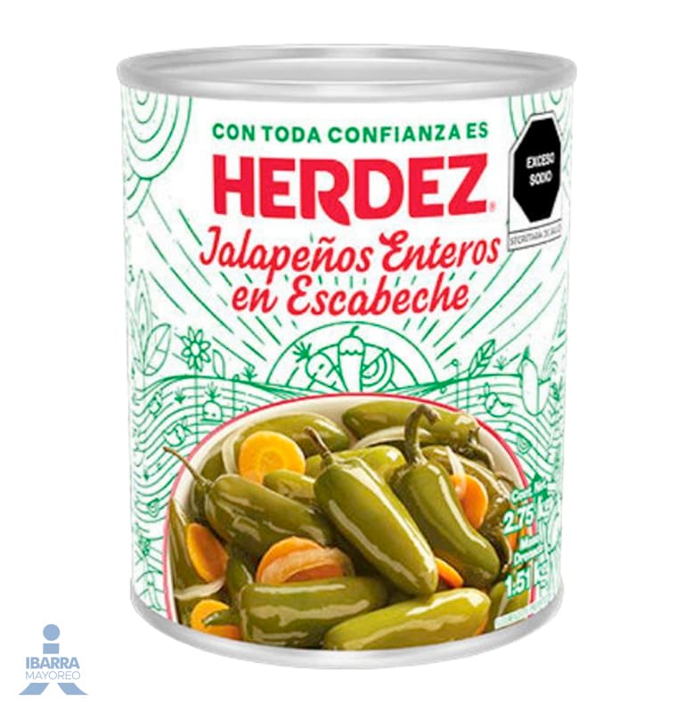 Chiles Jalapeños Enteros Herdez Lata 2.75 kg