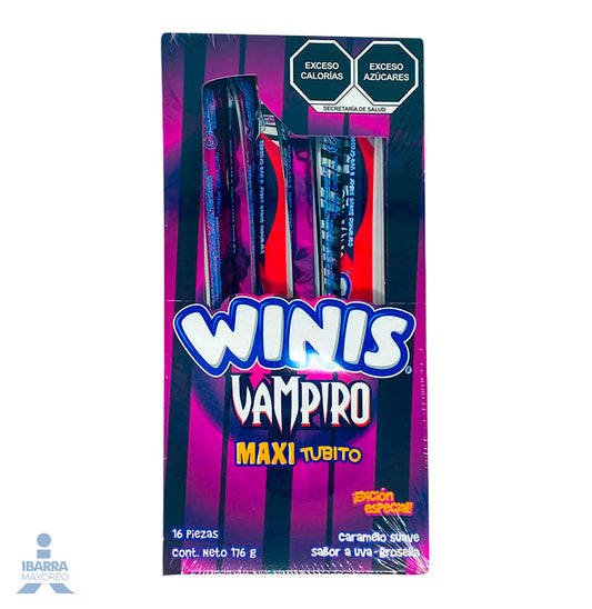 Dulce Winis Tubito Maxi Vampiro 16 pzas.
