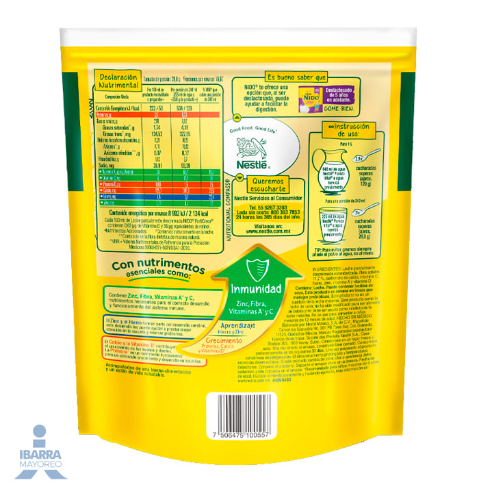 Leche Nido Forticrece Bolsa 480 g