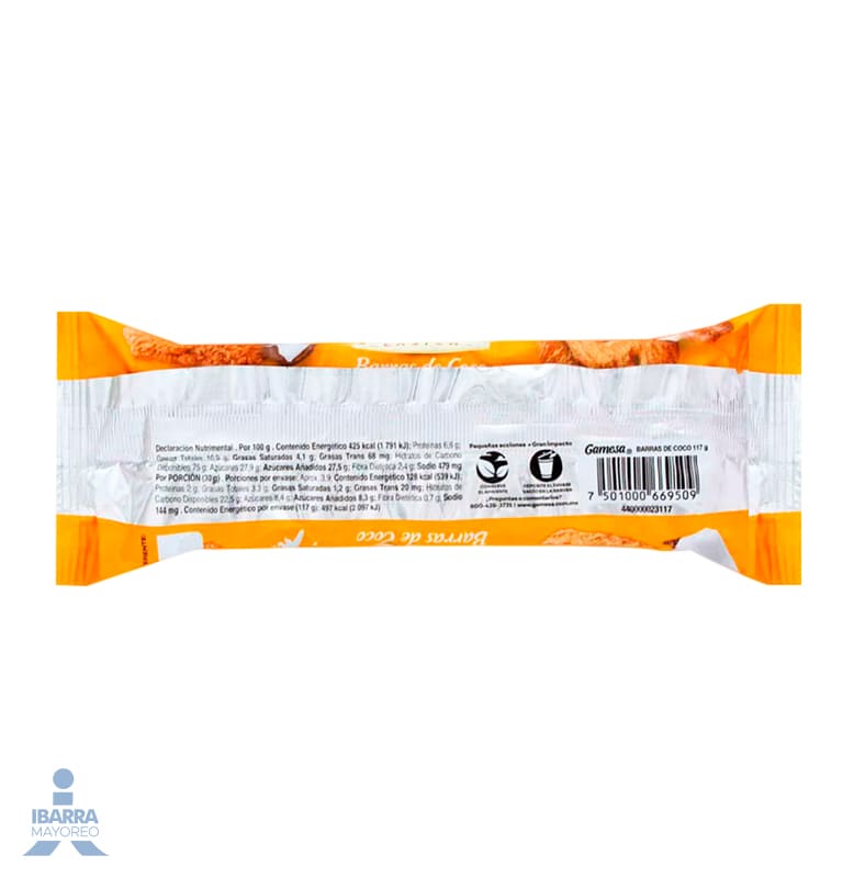 Galletas Gamesa Barra de Coco 117 g