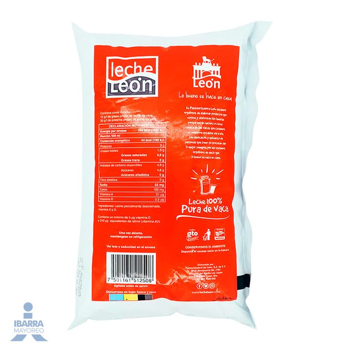 Leche León Bolsa 900 ml