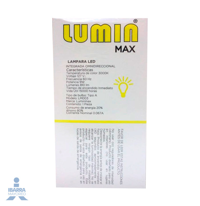 Lámpara Luminmax Led Luz Cálida 9w