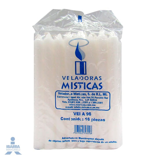 Vela Mística Blanca 16 pzas.