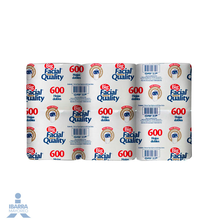 Papel Higiénico Big Facial Quality 600 hojas 1 rollo