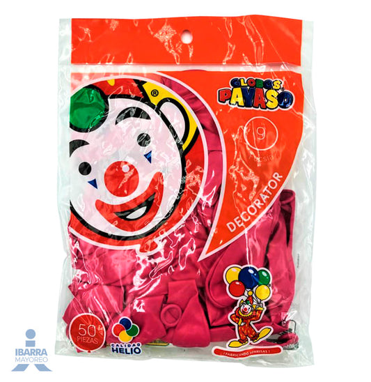 Globo Payaso no. 9 Decorator Fucsia 50 pzas.