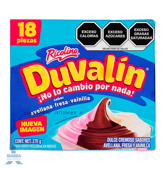 Dulce Cremoso Duvalín Trisabor 18 pzas.