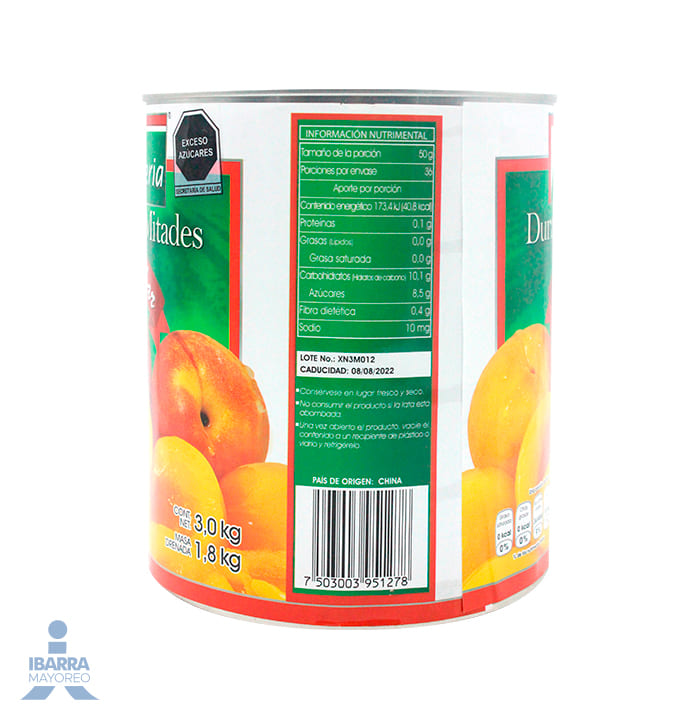 Durazno La Pratería Mitades 3 kg