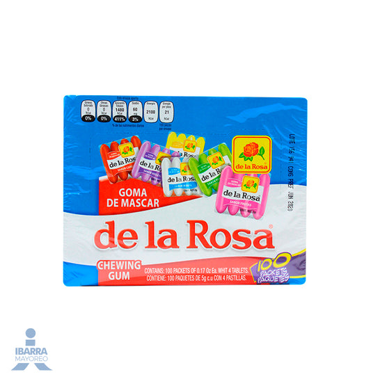 Goma de Mascar de la Rosa Surtido 100/4 pzas.