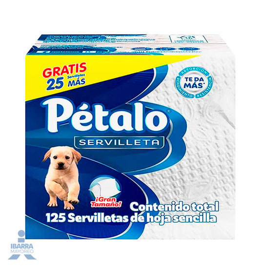 Servilleta Pétalo 100 pzas. GRATIS 25 pzas.