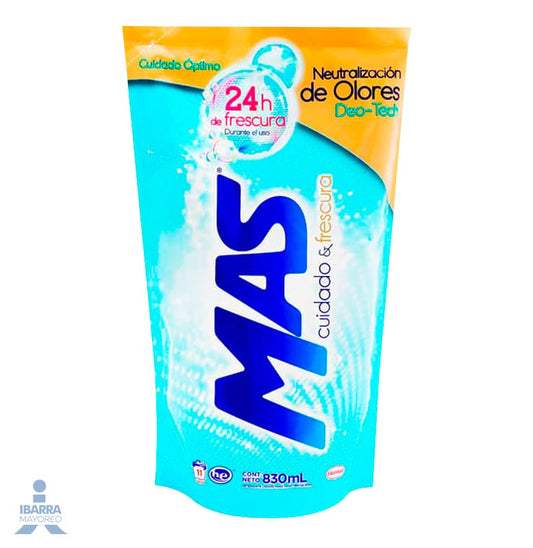 Detergente Mas Cuidado & Frescura Líquido 830 ml