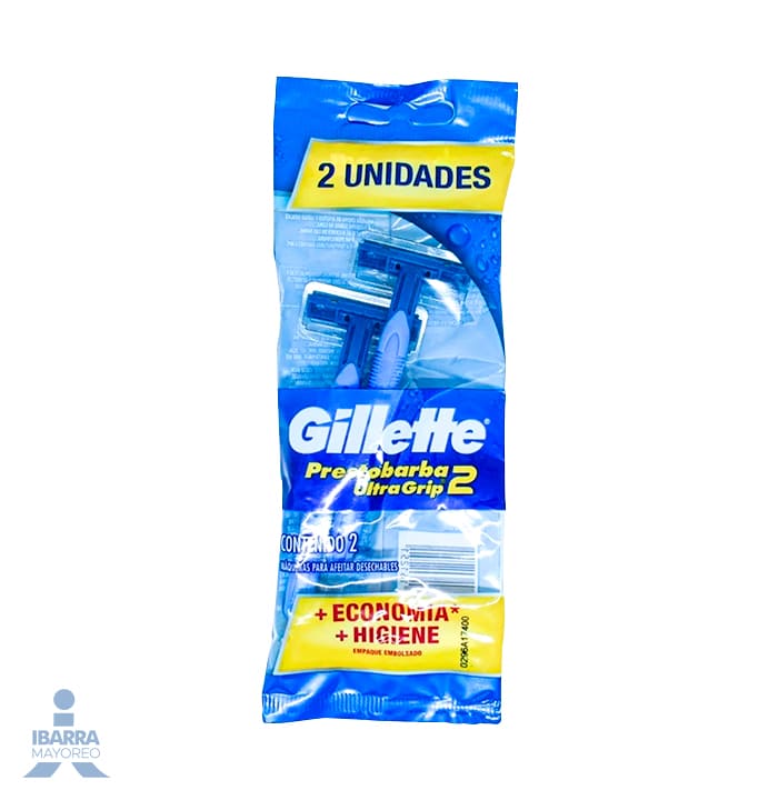 Rastrillo Gillette Prestobarba Ultragrip Bolsa 2 pzas.