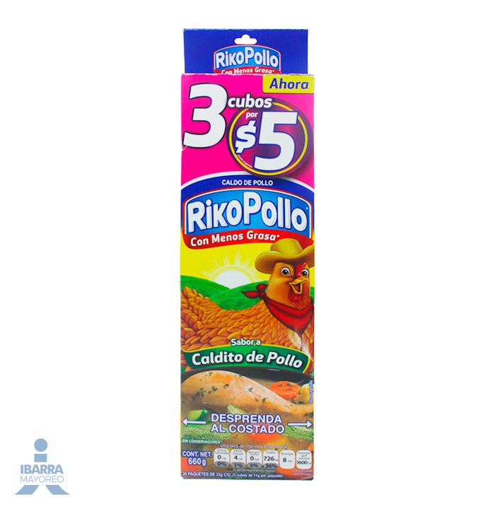 Caldo Riko Pollo Exhibidor 20/3 pzas.