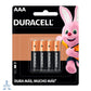 Batería Duracell AAA 4 pzas.
