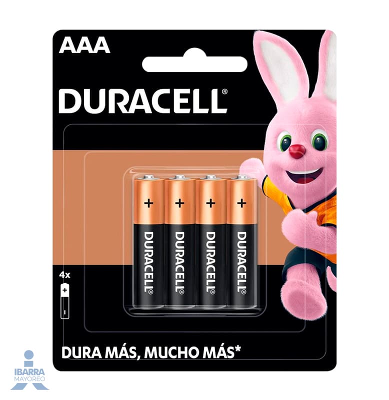 Batería Duracell AAA 4 pzas.