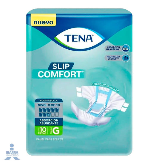 Pañal Tena Adulto Slip Comfort Grande 10 pzas.