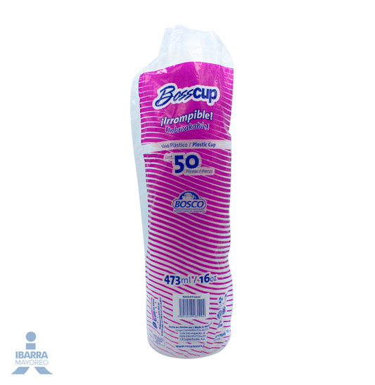 Vaso Plástico Bosco no. 16/473 ml 50 pzas.
