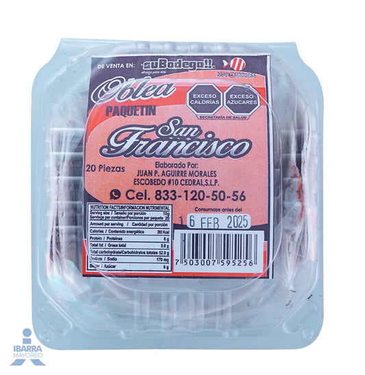 Oblea San Francisco Domo 20 pzas.