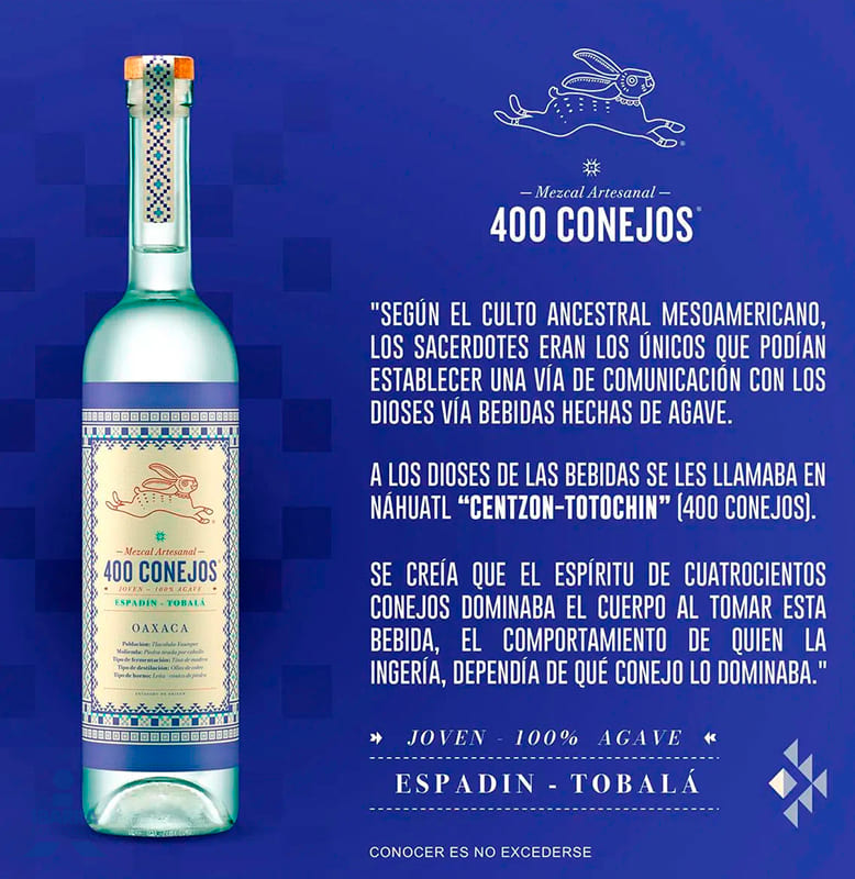 Mezcal 400 Conejos Tobalá 750 ml