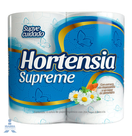 Papel Higiénico Hortensia 204 hojas 4 rollos