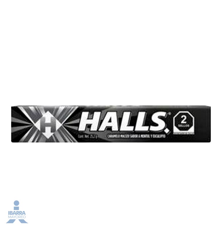 Pastilla Halls Negra 12 pzas.