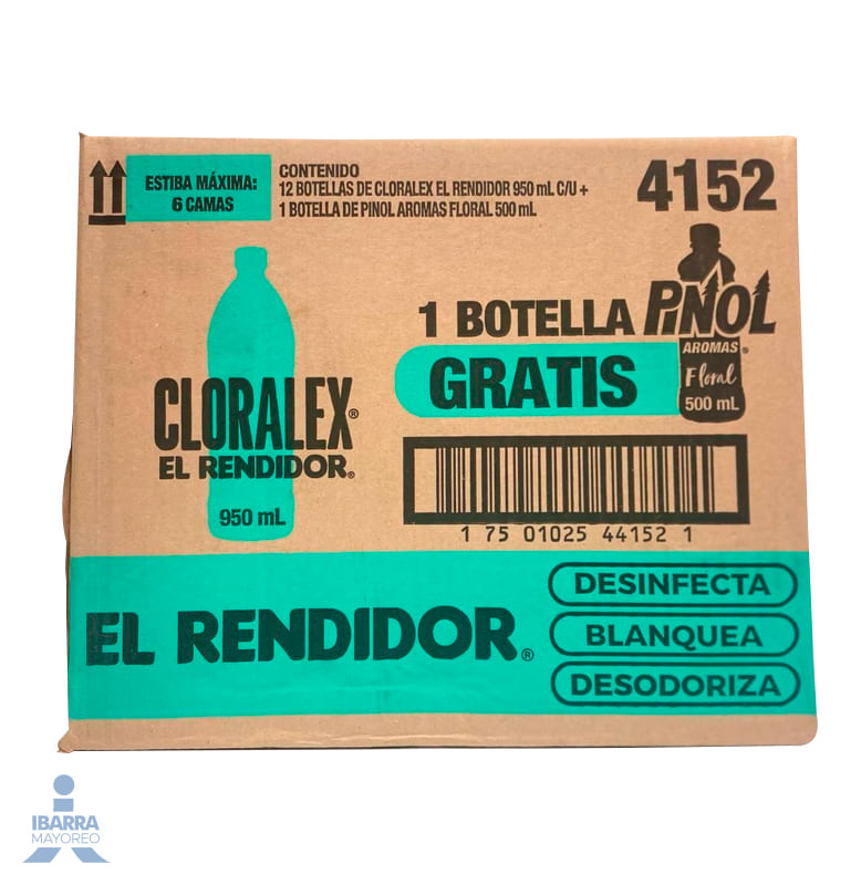 Blanqueador Cloralex 12/950 ml + 1 Pinol Aromas Floral 500 ml