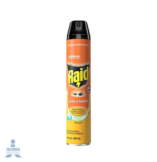 Insecticida Raid Casa y Jardín Naranja Aerosol 400 ml